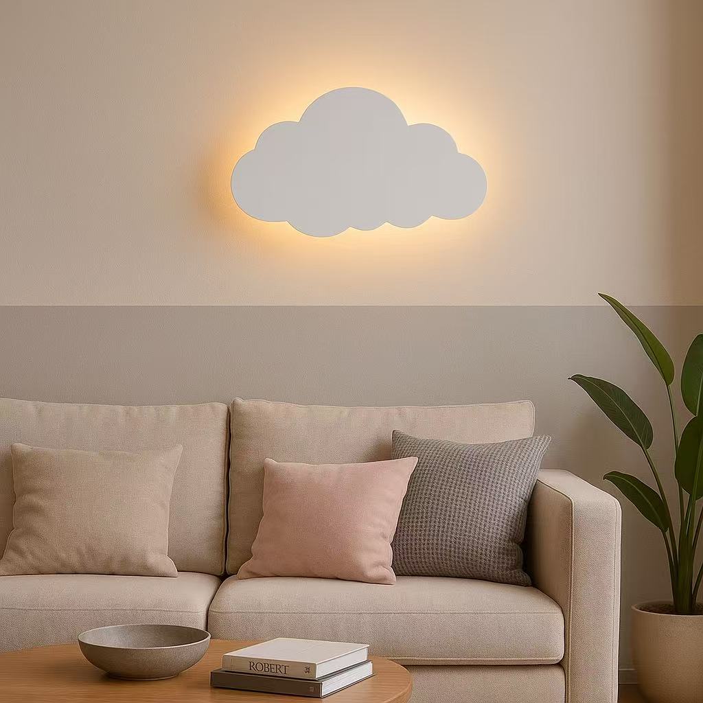 TEKHOME Applique da muro LED 9W design nuvola, luce regolabile 3000K-6500K, lampada da parete per camera da letto bambini soggiorno AQ28-B3C