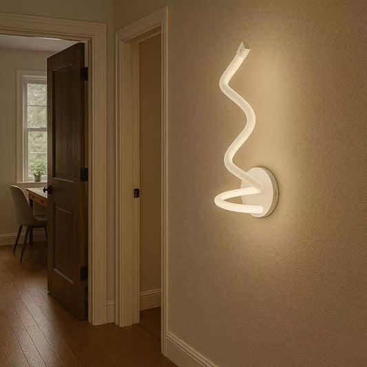 TEKHOME Applique da Muro LED 12W Moderna, Bianco, 3 Temperature Colore 3000K-4000K-6500K, Lampada da Parete Design Ondulato per Camera da Letto Soggiorno Corridoio, Interno E24-3C