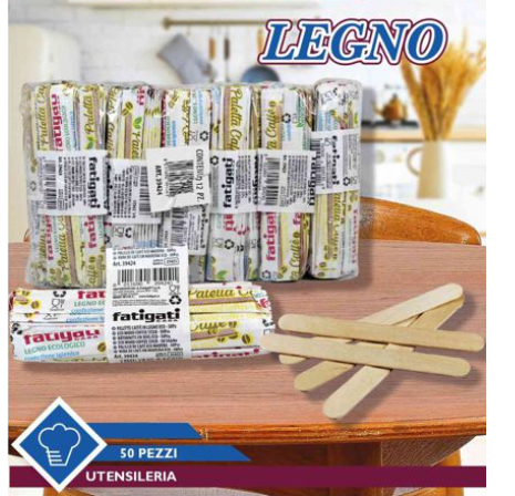 Palettine caffe' legno Fatigati 50pz monouso singoli