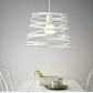 Lampadario a Sospensione E27 Moderno, Lampada a Soffitto Design Industriale in Metallo per Cucina Isola Tavolo da Pranzo, Stile Minimal con Paralume a Spirale, No Lampadina A08
