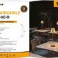 Lampada da Tavolo Ricaricabile LED  – Senza Fili, 3 Temperature di Colore, Dimmerabile Touch, USB, Moderna per Ristorante, Camera, Comodino D27-3C