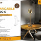 Lampada da Tavolo Ricaricabile LED  – Senza Fili, 3 Temperature di Colore, Dimmerabile Touch, USB, Moderna per Ristorante, Camera, Comodino D27-3C
