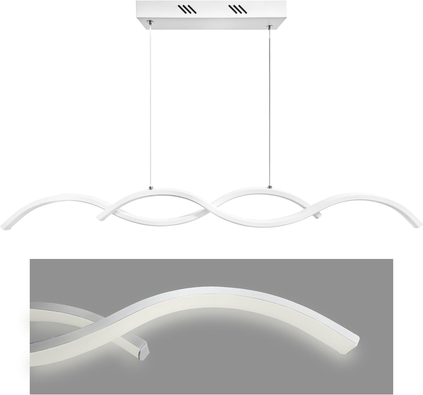 TEKHOME Lampadario a Sospensione Moderno | Lampadario LED Soffitto per Soggiorno, Cucina, Camera da Letto | 3 Colore Della Luce| Lampada Sospesa | 26W | Alluminio 90x5x90 cm- A43