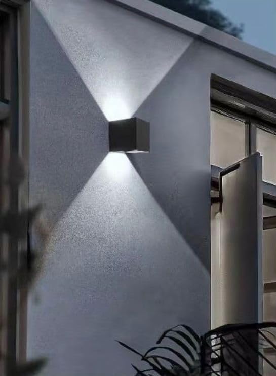 Applique da Esterno LED 22W IP65 – Lampada da Parete Moderna Up&Down Regolabile, Alluminio, 2000 Lumen, Bianco/Nero/Grigio, Luce 3000K/4000K/6500K ES66