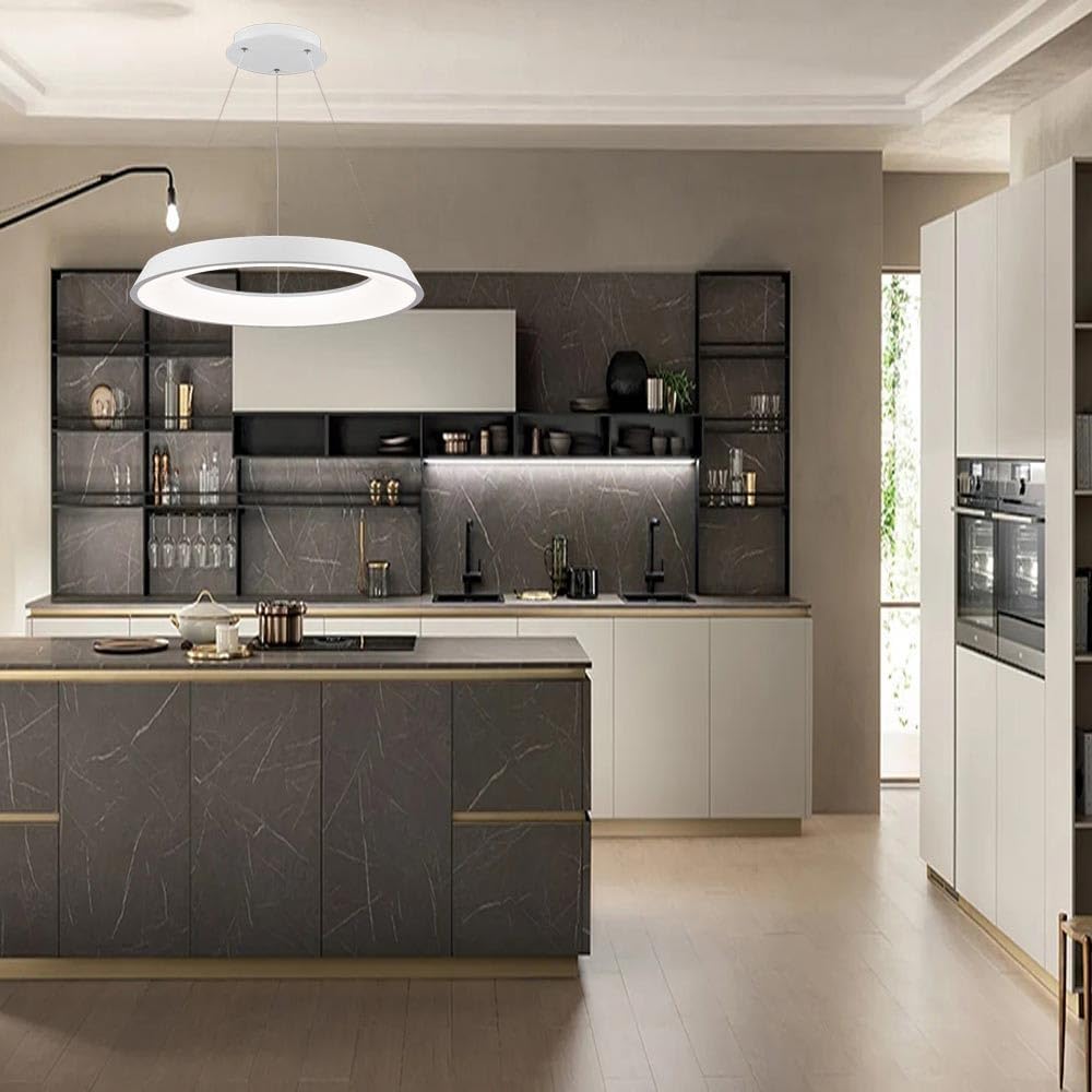 TEKHOME Lampadari a led 43 watt tre colorazioni di luce lampada da soffitto a sospensione ultra moderno cucina soggiorno A71