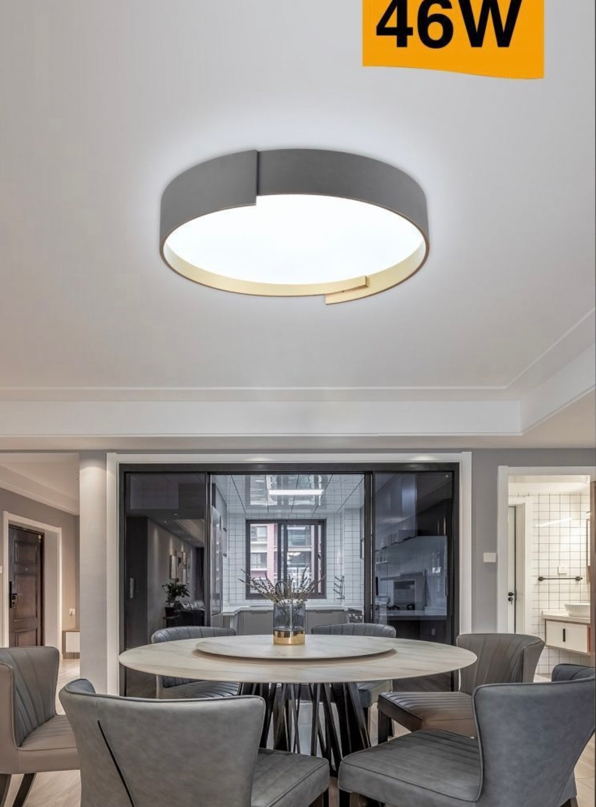 TEKHOME Plafoniera a led da interno moderna a soffitto forma tonda lampada adatta per camera da letto salone soggiorno solotto cucina locali commerciali 46W C49