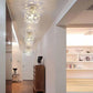 TEKHOME Lampadario da Soffitto a Sfera in Cristallo, Attacco E27, Nero e Bianco, Senza Lampadina, Stile Moderno, per Camera da Letto, Soggiorno, Corridoio, Ø28cm C23