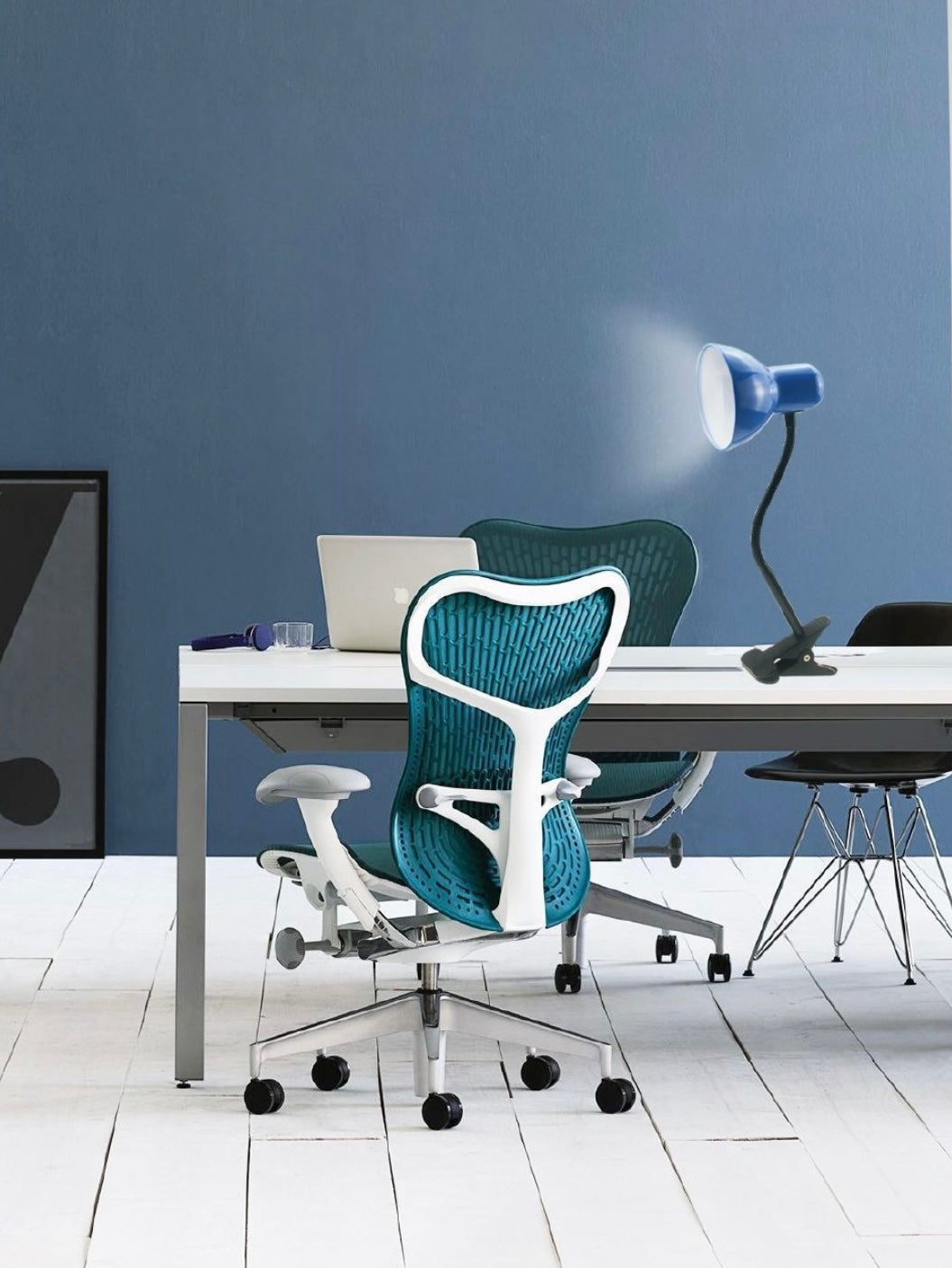 Lampada da Tavolo con Pinza – Attacco E27, Braccio Flessibile 40 cm, Metallo, Luce Direzionabile, Max 60W – Studio, Scrivania, Cameretta D21