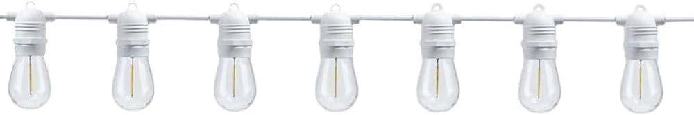 Catena Luminosa E27 Esterno IP54 con Portalampada, Collegabile, per Giardino Terrazzo Festa – Varianti 10 e 15 Luci Nero/Bianco P01-S01
