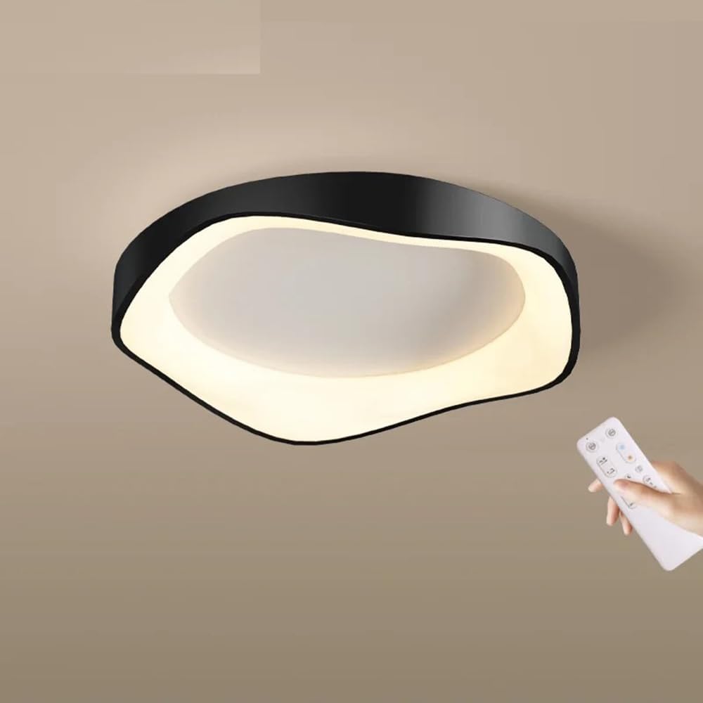 TEKHOME Plafoniera LED Moderna 38W, Dimmerabile, 3 Modalità di Colore 3000K-4000K-6500K, 3040LM,Bianco e Nero, Design Elegante per Camera da Letto e Soggiorno C53