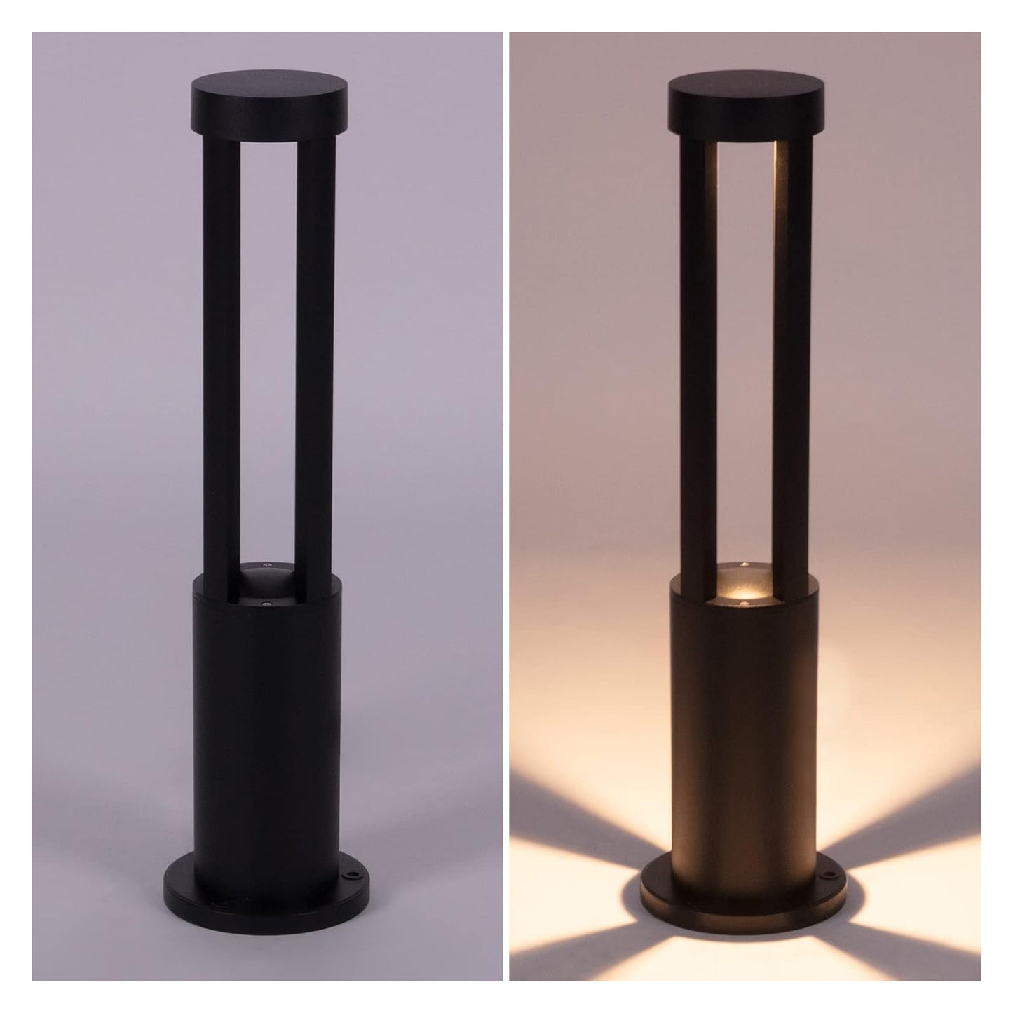 Lampada da giardino IP65 12W per esterno, bollard light in alluminio+vetro, 600lm, 3000K/4000K/6500K – Serie ES28