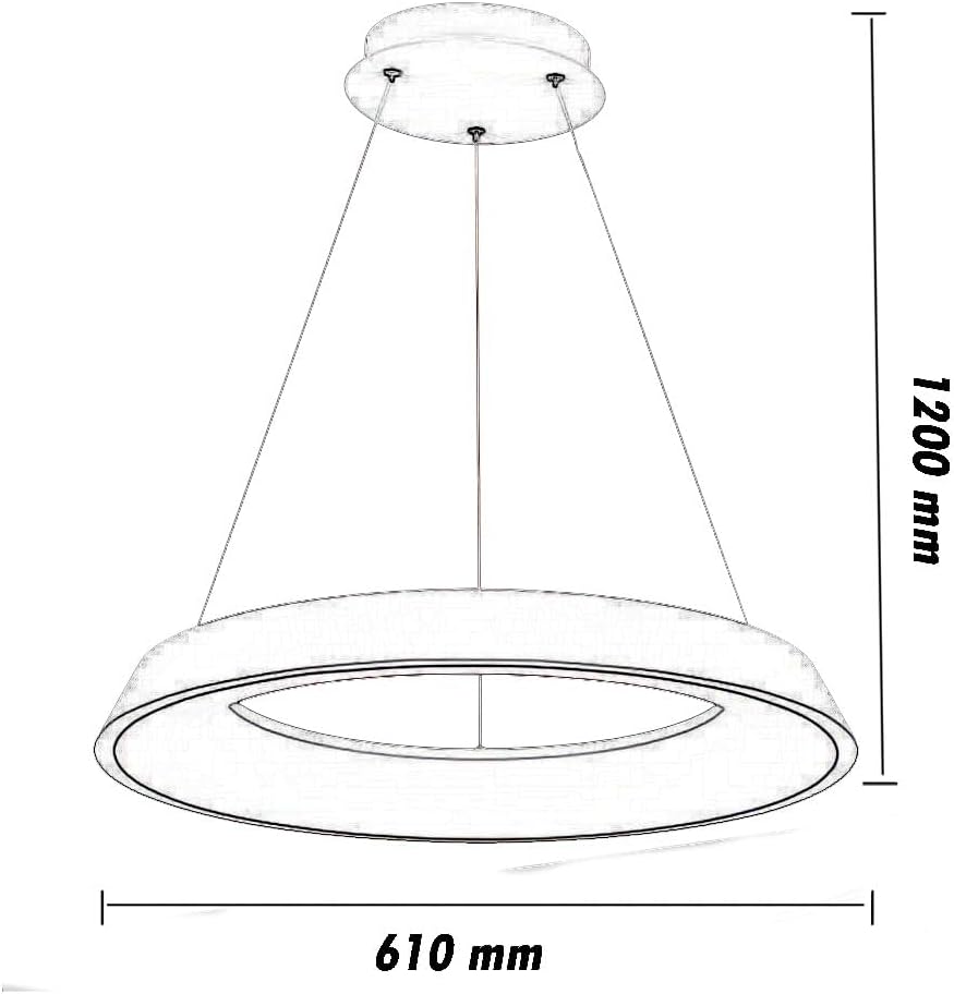 TEKHOME Lampadari a led 43 watt tre colorazioni di luce lampada da soffitto a sospensione ultra moderno cucina soggiorno A71