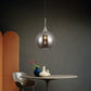 TEKHOME Lampadario a sospensione decorativa in metallo con sfera in vetro attacco E27 lampada contemporanea (Argento/Oro) A72