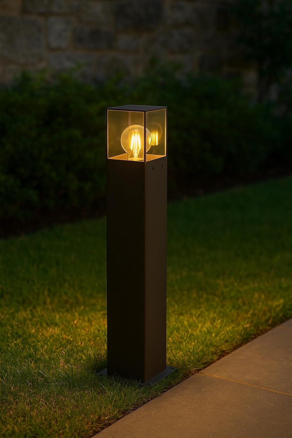 Lampione da Giardino Esterno IP44 con Attacco E27, Palo Luce da Esterno in Alluminio, Colonna Luminosa per Giardino, Vialetto, Terrazza – 440mm-B440