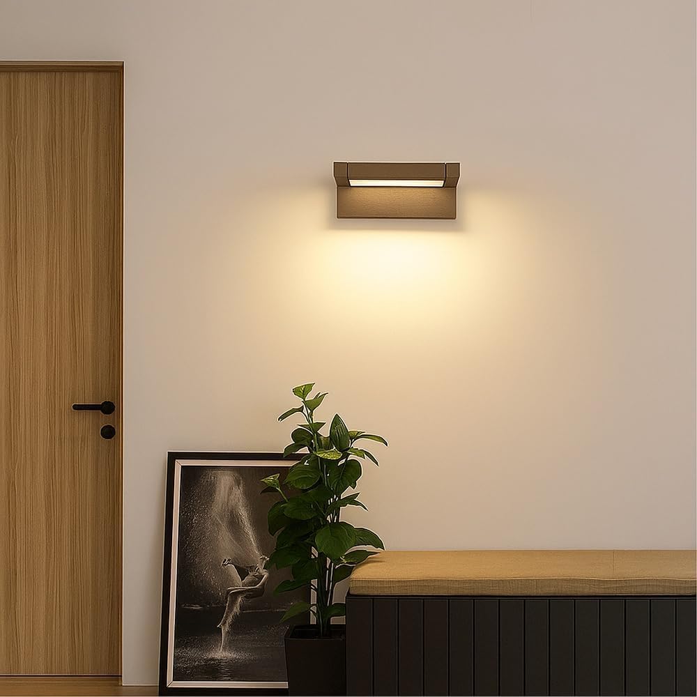 Applique LED da Esterno 21W IP65 CCT-Switch 3000K-4000K-6500K, Lampada da Parete Moderna in Alluminio e Vetro, Impermeabile per Facciata, Giardino e Balcone 472