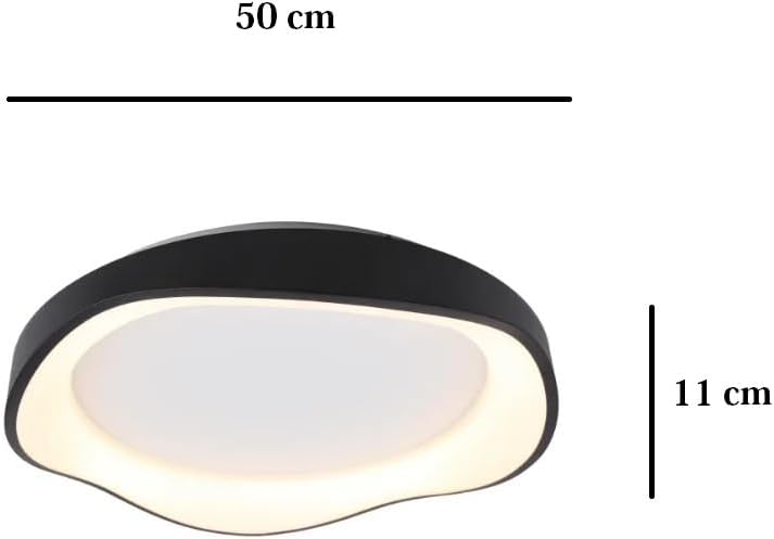 TEKHOME Plafoniera LED Moderna 38W, Dimmerabile, 3 Modalità di Colore 3000K-4000K-6500K, 3040LM,Bianco e Nero, Design Elegante per Camera da Letto e Soggiorno C53