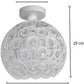 TEKHOME Lampadario da Soffitto a Sfera in Cristallo, Attacco E27, Nero e Bianco, Senza Lampadina, Stile Moderno, per Camera da Letto, Soggiorno, Corridoio, Ø28cm C23