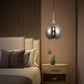TEKHOME Lampadario a sospensione decorativa in metallo con sfera in vetro attacco E27 lampada contemporanea (Argento/Oro) A72