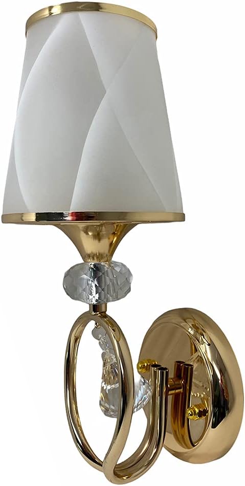 TEKHOME Applique da Parete Classica con Braccio Orientabile, Design Vintage, Attacco E27 60W, per Interni, Disponibile in Oro e Argento, Metallo e Vetro (Senza Lampadina) E18