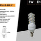 Lampadine LED E14 6W, Confezione da 10 Pezzi, 540LM, 3000K/4000K/6500K, Lampadina a Spirale LED, Luce Calda/Naturale/Fredda, CRI>80, 360°, Risparmio Energetico, Modello E14-S-6W