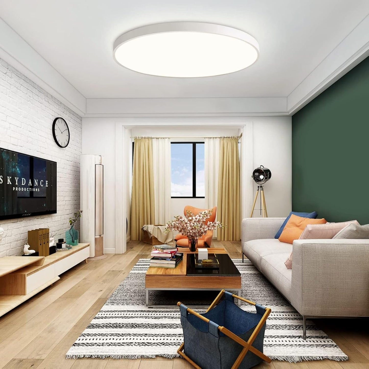 TEKHOME Plafoniera LED Soffitto 36/45W,3colore 3600/4950LM IP40 Impermeabile Rotonda Ø48/60CM Lampadario LED Moderna Luce Soffitto per Cameretta, Cucina, Soggiorno, Balcone -LV