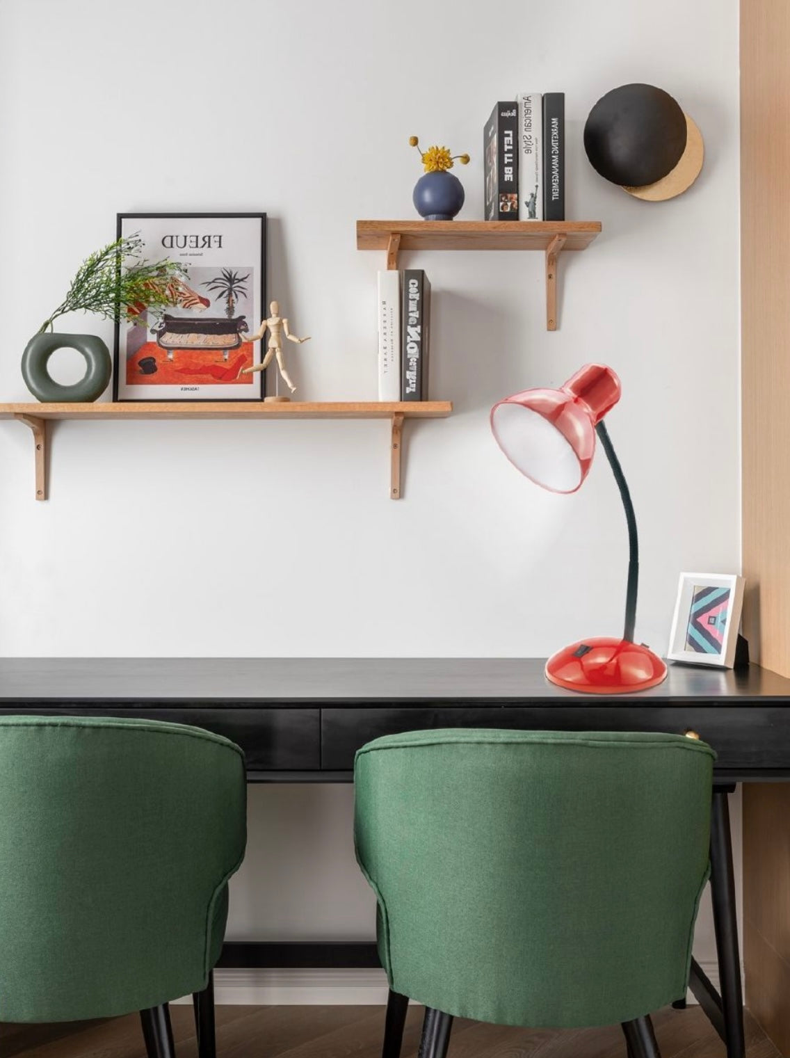 Lampada da Tavolo con Flessibile, Attacco E27, Metallo, Interruttore, Base Stabile – Lampada Scrivania Moderna per Studio, Ufficio, Cameretta D22