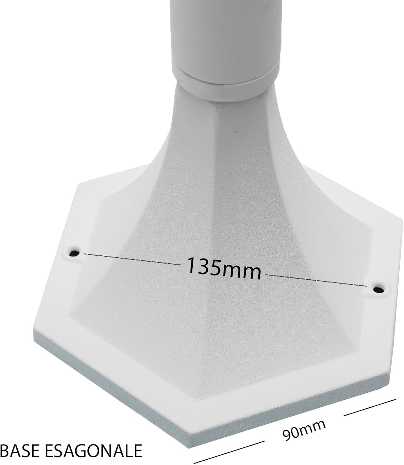 Lampione da Giardino da Esterno IP44, Attacco E27, Palo da 86cm in Alluminio, Bianco/Grigio Scuro 819PB-B860