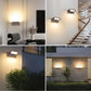 Applique LED da Esterno 21W IP65 CCT-Switch 3000K-4000K-6500K, Lampada da Parete Moderna in Alluminio e Vetro, Impermeabile per Facciata, Giardino e Balcone 472
