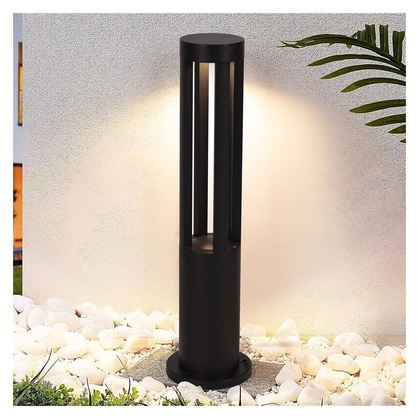 Lampada da giardino IP65 12W per esterno, bollard light in alluminio+vetro, 600lm, 3000K/4000K/6500K – Serie ES28