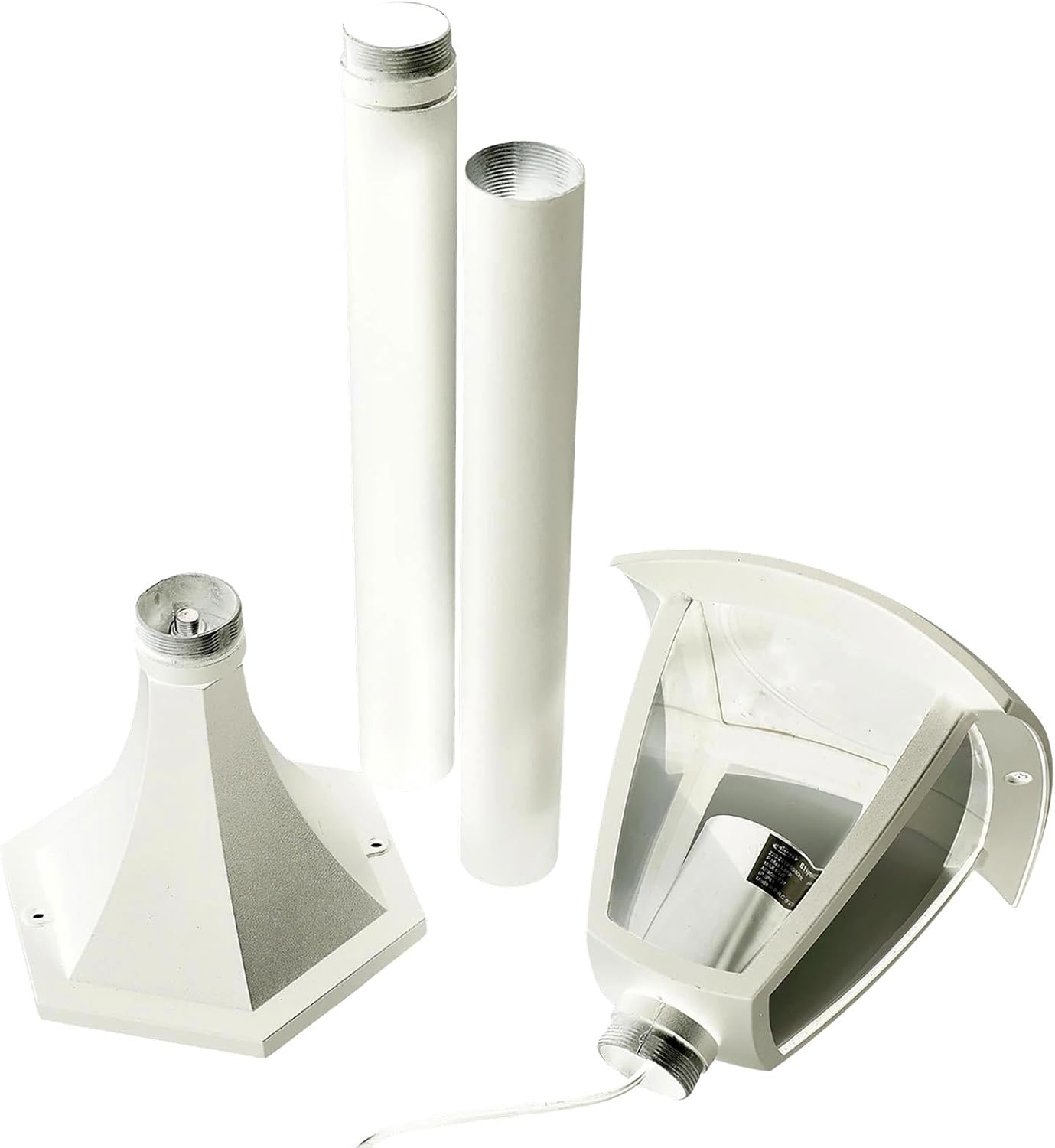 Lampione da Giardino da Esterno IP44, Attacco E27, Palo da 86cm in Alluminio, Bianco/Grigio Scuro 819PB-B860