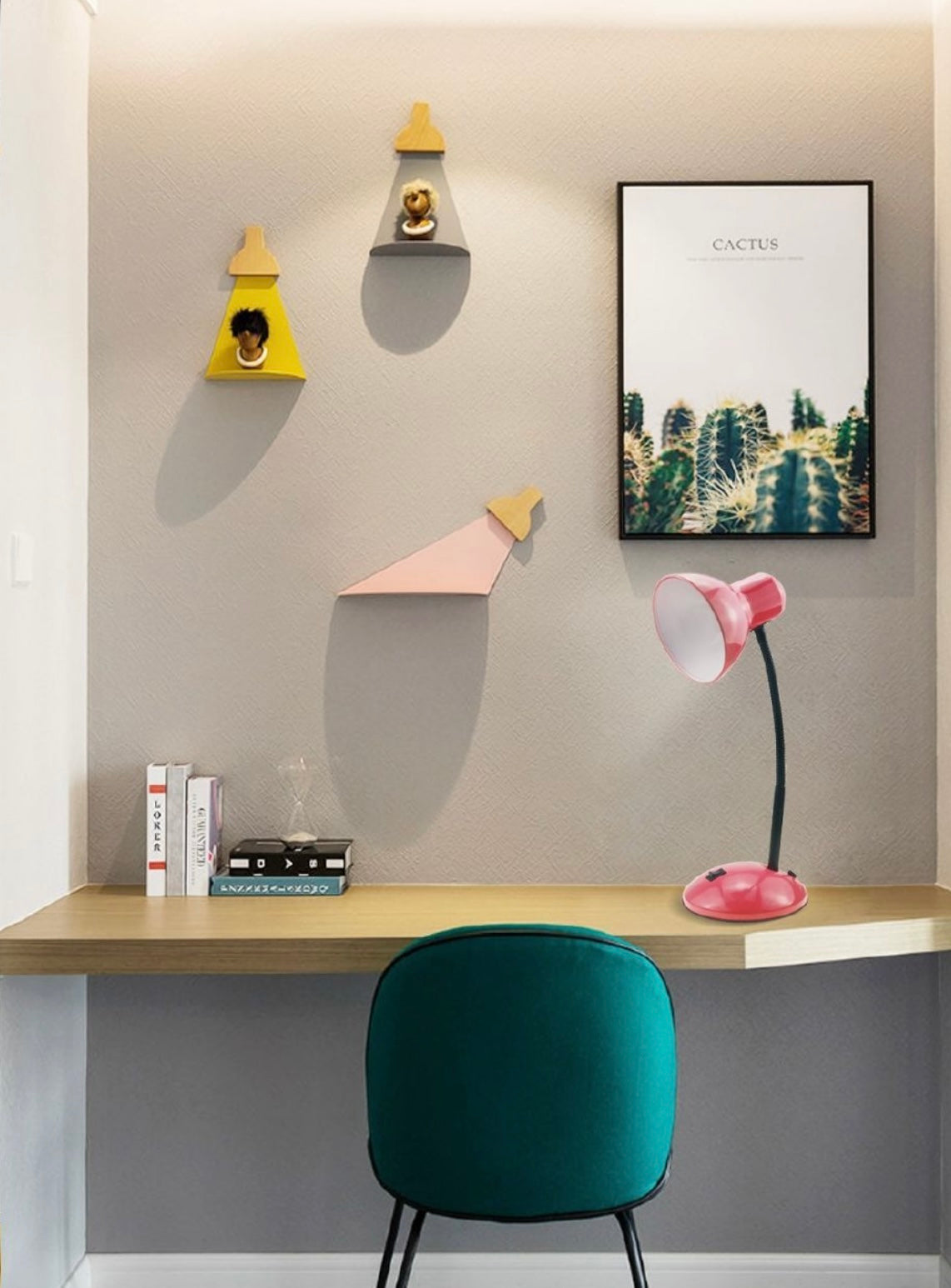 Lampada da Tavolo con Flessibile, Attacco E27, Metallo, Interruttore, Base Stabile – Lampada Scrivania Moderna per Studio, Ufficio, Cameretta D22