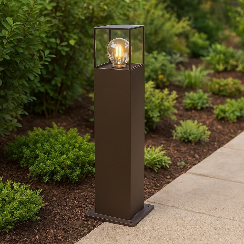 Lampione da Giardino Esterno IP44 con Attacco E27, Palo Luce da Esterno in Alluminio, Colonna Luminosa per Giardino, Vialetto, Terrazza – 440mm-B440