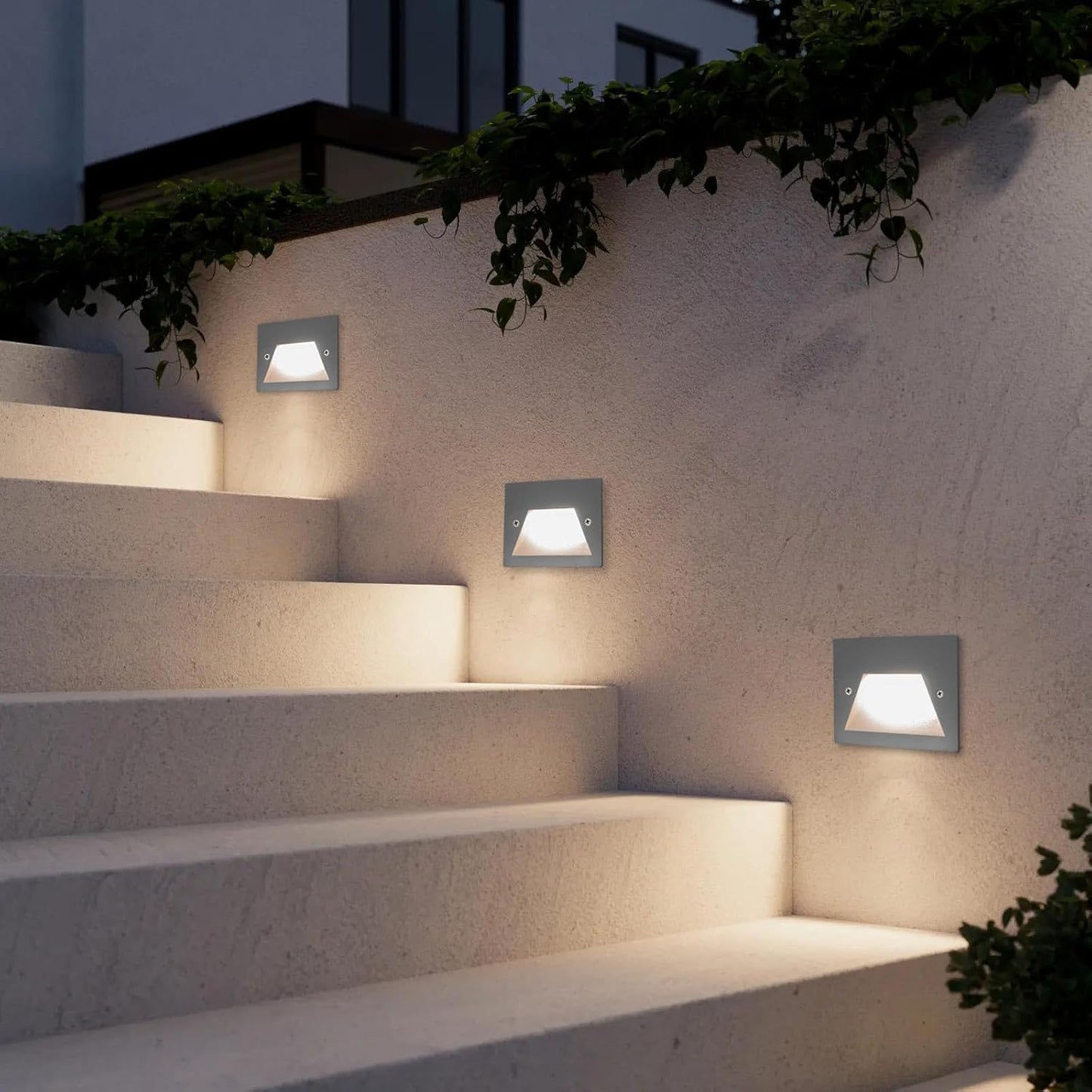 Segnapasso da Incasso LED 3W IP65 CCT-Switch – Lampada da Parete per Scale e Corridoi, Luce Selezionabile 3000K-6500K, Alluminio e Vetro, Impermeabile da Esterno e Interno ES49