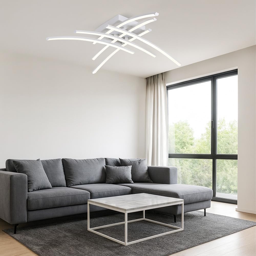 Plafoniera LED Moderna 38W Dimmerabile, Luce CCT 3000K-4000K-6500K, Lampada da Soffitto per Soggiorno Camera Cucina, Metallo Alluminio – PN-36B3C