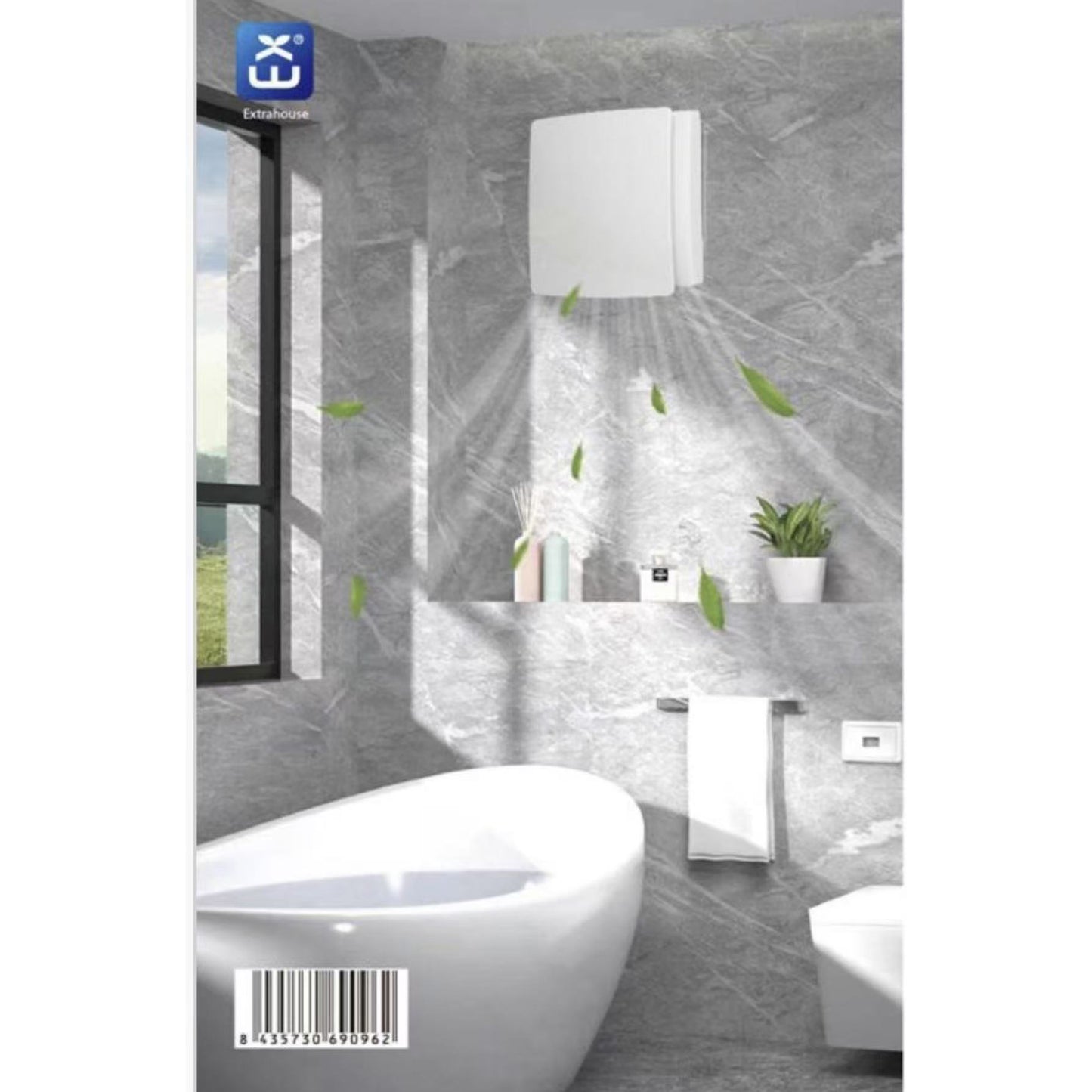 Aspiratore da Muro 6”, Ventola di Scarico per Bagno, 25W, 155 m³/h, Silenzioso 35 dB, Motore in Rame, Design Moderno – APC-D15