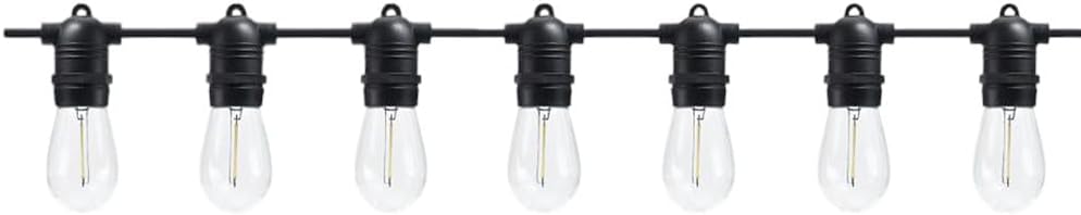 Catena Luminosa E27 Esterno IP54 con Portalampada, Collegabile, per Giardino Terrazzo Festa – Varianti 10 e 15 Luci Nero/Bianco P01-S01