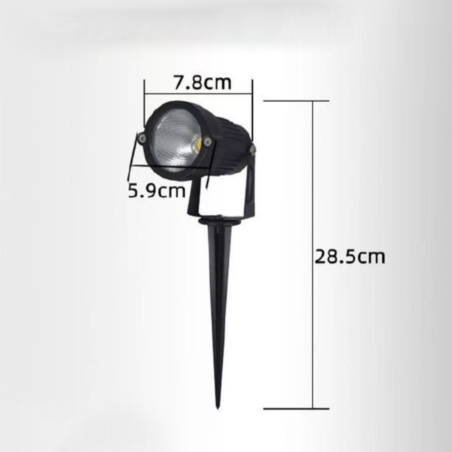 TEKHOME Faretto da Giardino LED IP65 5W 660LM, Lampada da Terra per Esterno con Picchetto, Orientabile, in Alluminio e Vetro Temperato, per Prato, Sentiero e Aiuole – 3000K/4000K/6500K