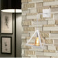 Applique da Muro E27 Ferro Battuto Design Geometrico Triangolare, 1xE27, Nero/Bianco, Vintage Industriale per Interni AQ54