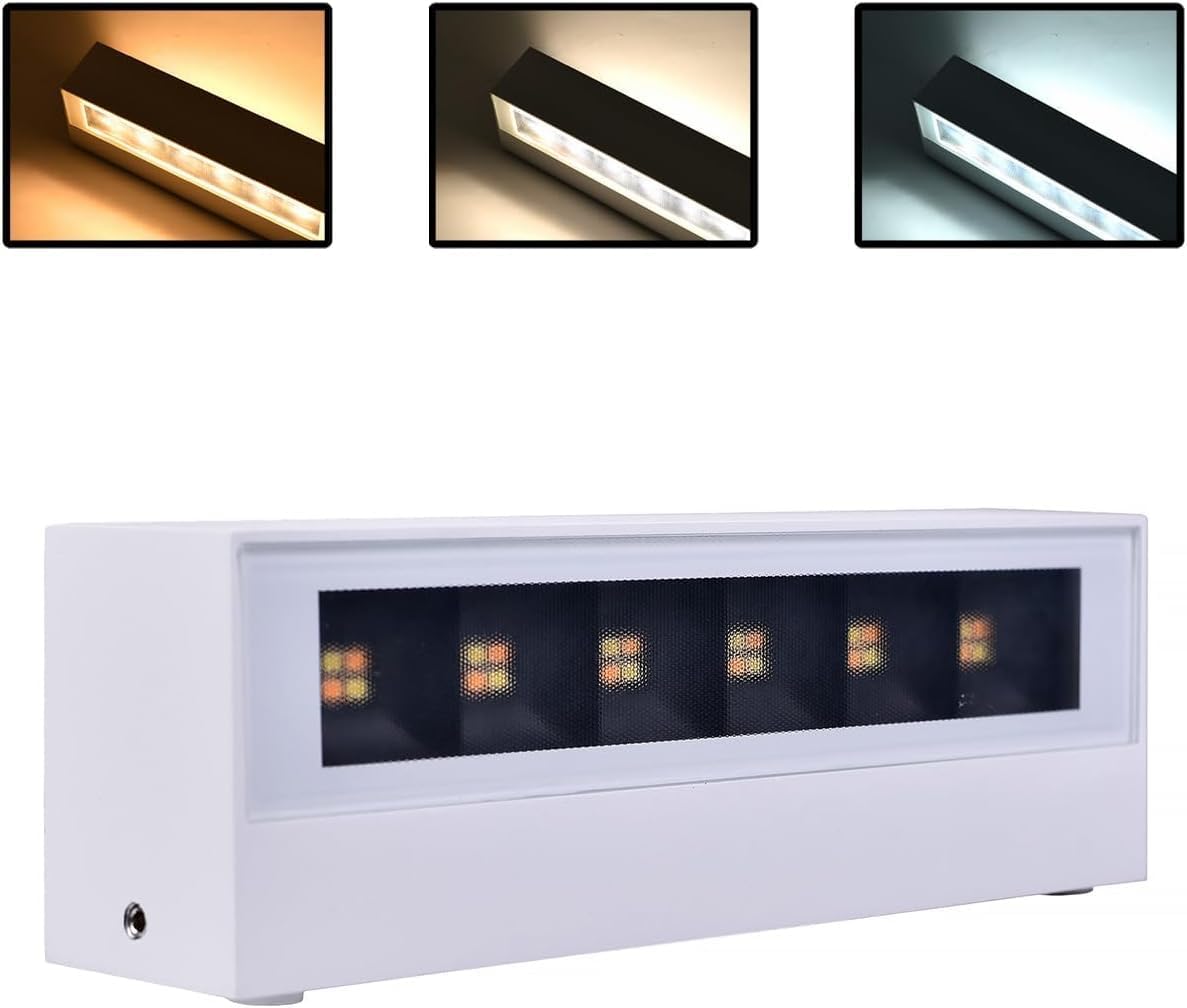 Applique LED da Esterno 14W IP65, Lampada da Parete Moderna in Alluminio e Vetro, 1100LM, Luce da Facciata Impermeabile per Giardino, Terrazza e Ingresso - Bianco/Grigio 176