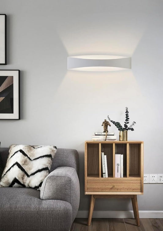 TEKHOME Applique da Muro LED 12W Bianca Sabbia, Lampada da Parete Rettangolare Moderna, 3000K-6500K Regolabile, Design Decorativo per Soggiorno Camera da Letto Corridoio E59-B3C