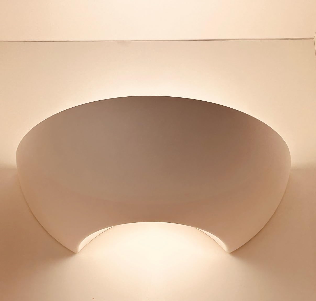 TEKHONE Applique da Parete in Gesso Bianca, Lampada da Muro Design Moderno, Luce Indiretta Up & Down, Attacco R7S, Verniciabile per Interni – GS-E72