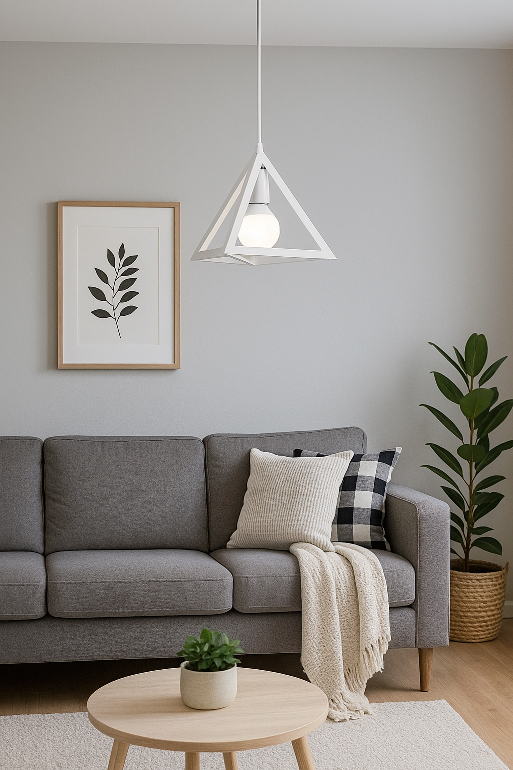 Lampadario moderno a triangolo senza lampadina E 27, in ferro stile moderno  A35