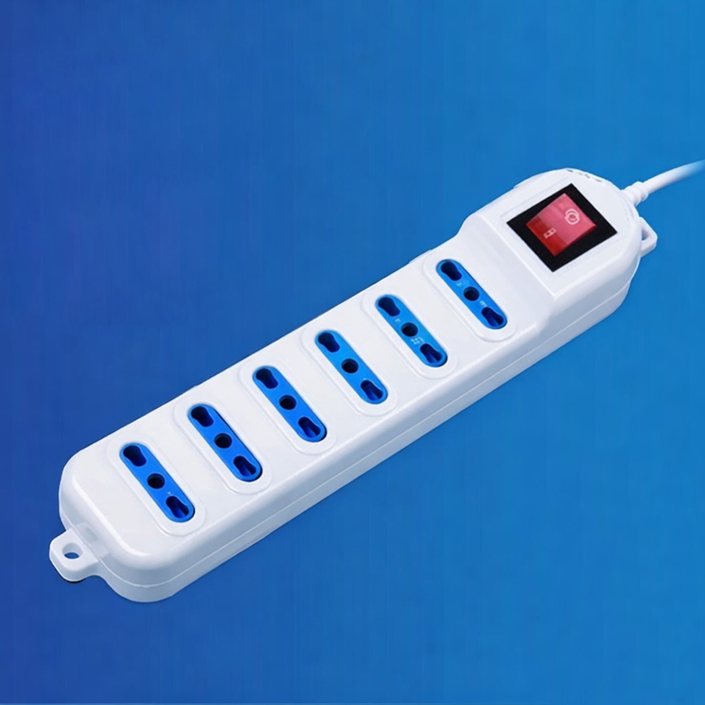 2 Pezzi– Multipresa 6 Posti con Interruttore, Cavo 3 m, Spina Italiana, Ciabatta Elettrica Bianca per Casa e Ufficio – X203070-3M