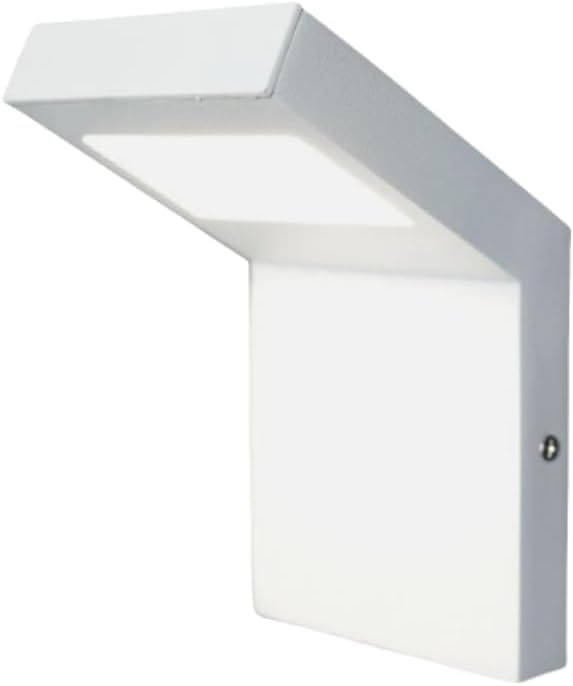 Applique LED da Esterno 10W IP54 4000K, Lampada da Parete Moderna in Alluminio e PC, Impermeabile per Facciata, Balcone e Giardino - Bianco/Grigio Scuro H160