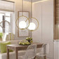 Lampadario bronzo sospensione LED cerchio pendente G9 paralume globo vetro luce tavolo cucina soggiorno ristorante A97