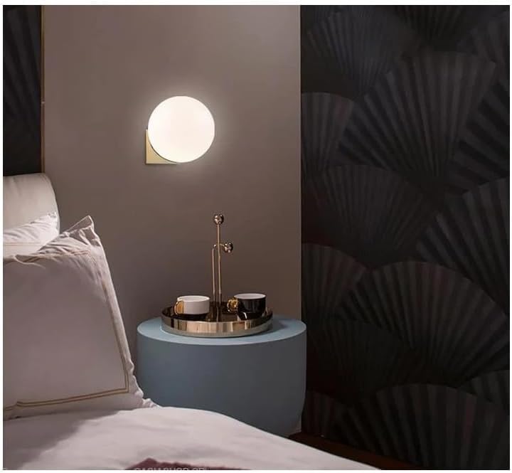 Applique da Parete Design Sferico – Lampada Moderna in Metallo Oro Opaco, Attacco G9, Compatibile con Lampadine LED o Alogene, Facile Installazione per Camera, Soggiorno o Ufficio AQ55