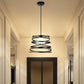 Lampadario a Sospensione E27 Moderno, Lampada a Soffitto Design Industriale in Metallo per Cucina Isola Tavolo da Pranzo, Stile Minimal con Paralume a Spirale, No Lampadina A08