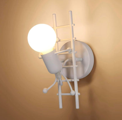 TEKHOME Applique da Muro Design Moderno 1XE27 in Metallo Nero/Bianco – Lampada da Parete Decorativa con Paralume a Gabbia, Ideale per Camera da Letto, Soggiorno, Corridoio AQ49