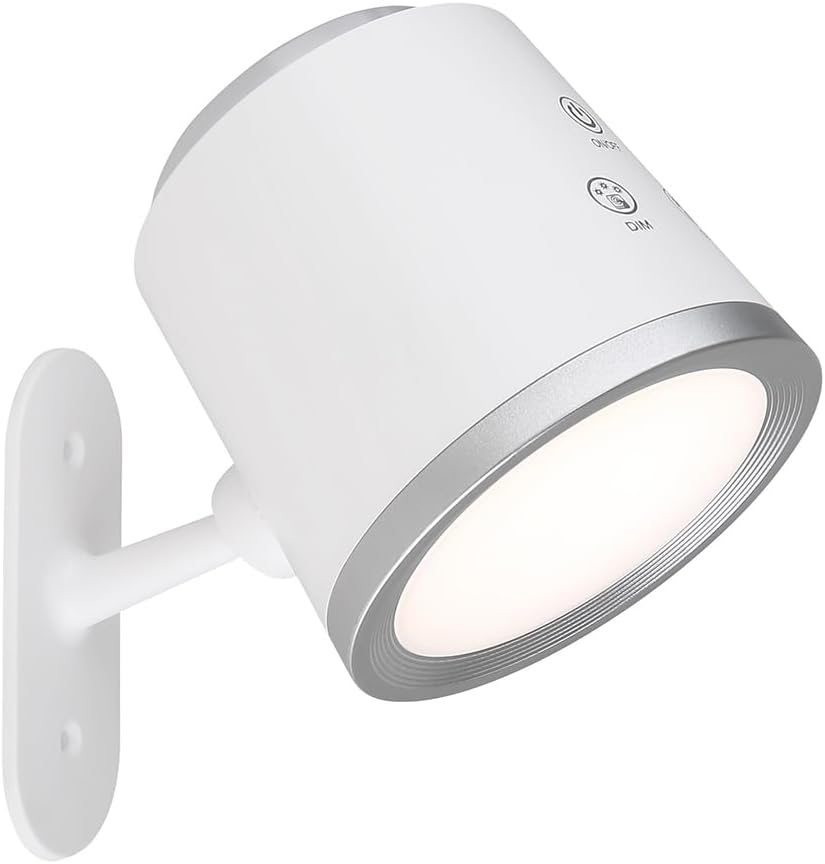Lampada da Tavolo LED Ricaricabile 6W, 3 Temperature di Colore 3000K-4000K-6500K, Batteria 18650, Luce Orientabile, Moderna per Scrivania, Comodino, Studio BL-1005