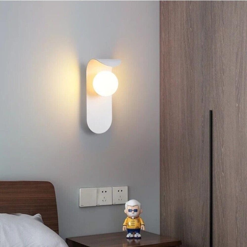 TEKHOME Applique da muro G9 design moderno bianco e bronzo, lampada da parete decorativa interna 1xG9 max 10W, metallo e vetro AQ46